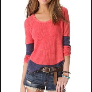 Free People Diamond Dozen Waffle Knit Top
